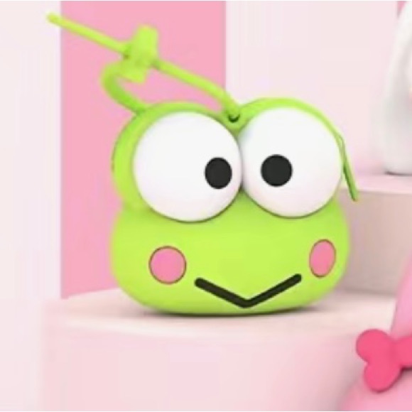 Kerokero Keroppi Green Silicone Coin Purse with zipper - Picture 2 of 2